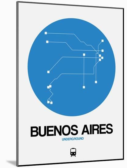 Buenos Aires Blue Subway Map-NaxArt-Mounted Art Print