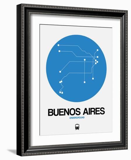 Buenos Aires Blue Subway Map-NaxArt-Framed Art Print