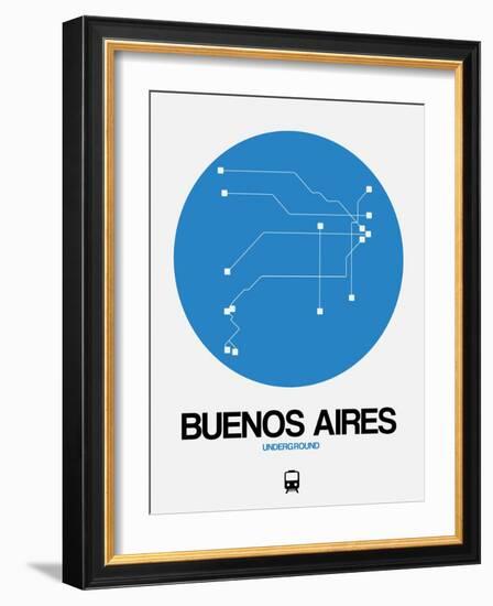 Buenos Aires Blue Subway Map-NaxArt-Framed Art Print