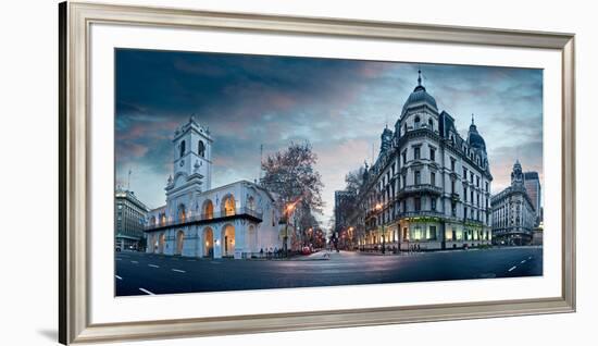 Buenos Aires Cabildo on Plaza De Mayo at Dusk, Buenos Aires, Argentina-null-Framed Photographic Print