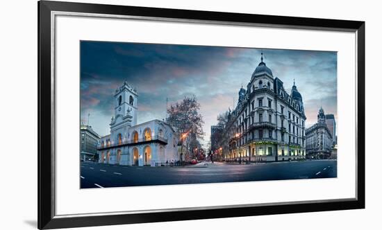 Buenos Aires Cabildo on Plaza De Mayo at Dusk, Buenos Aires, Argentina-null-Framed Premium Photographic Print