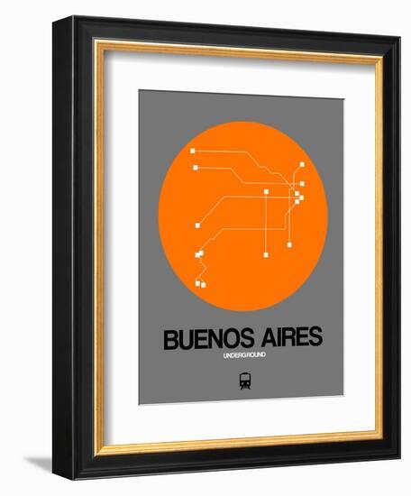 Buenos Aires Orange Subway Map-NaxArt-Framed Premium Giclee Print