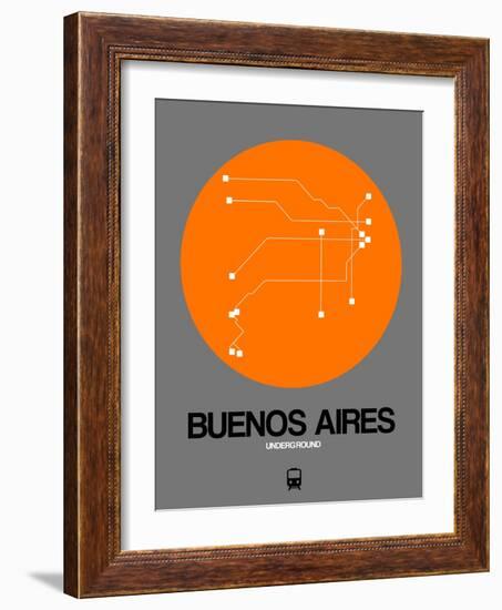 Buenos Aires Orange Subway Map-NaxArt-Framed Art Print