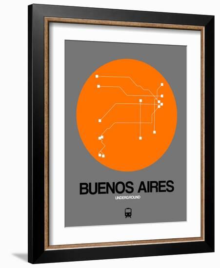 Buenos Aires Orange Subway Map-NaxArt-Framed Art Print