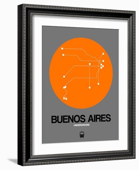 Buenos Aires Orange Subway Map-NaxArt-Framed Art Print