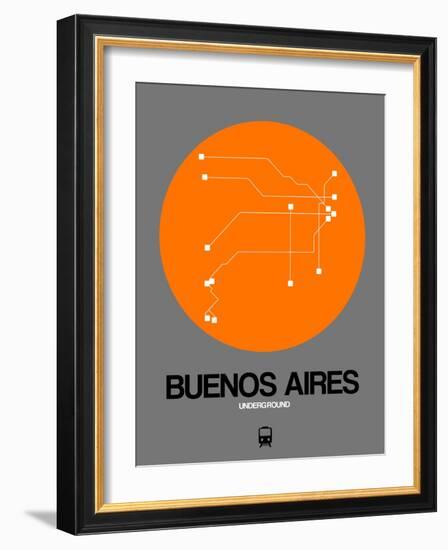 Buenos Aires Orange Subway Map-NaxArt-Framed Art Print