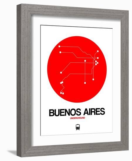 Buenos Aires Red Subway Map-NaxArt-Framed Art Print