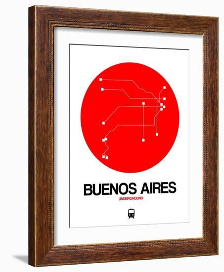 Buenos Aires Red Subway Map-NaxArt-Framed Art Print