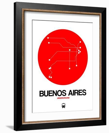 Buenos Aires Red Subway Map-NaxArt-Framed Art Print