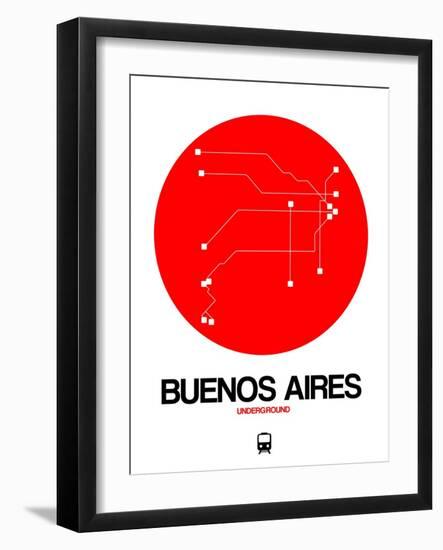 Buenos Aires Red Subway Map-NaxArt-Framed Art Print