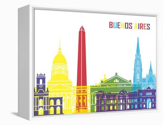 Buenos Aires Skyline Pop-paulrommer-Framed Stretched Canvas