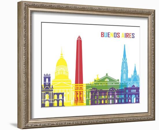 Buenos Aires Skyline Pop-paulrommer-Framed Art Print