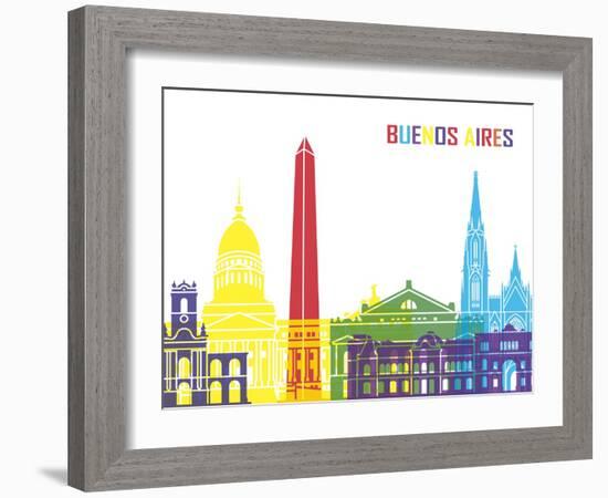 Buenos Aires Skyline Pop-paulrommer-Framed Art Print