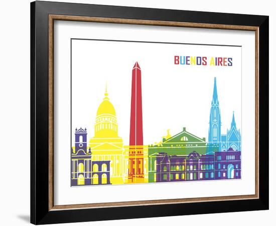 Buenos Aires Skyline Pop-paulrommer-Framed Art Print