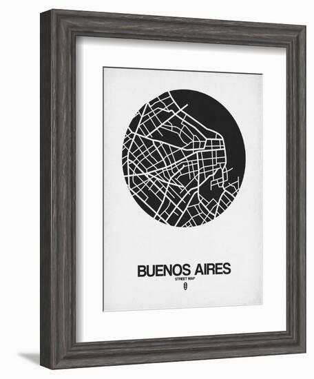 Buenos Aires Street Map Black on White-NaxArt-Framed Art Print