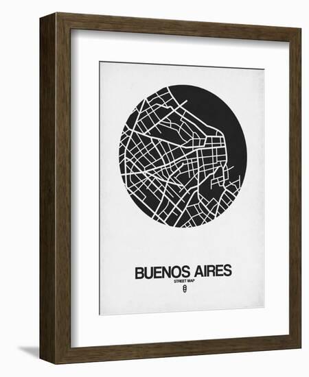 Buenos Aires Street Map Black on White-NaxArt-Framed Art Print