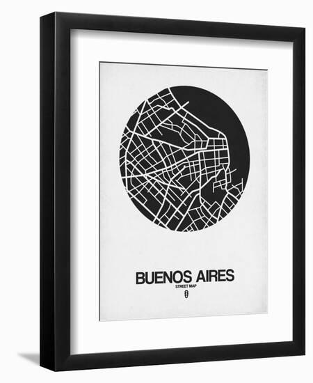 Buenos Aires Street Map Black on White-NaxArt-Framed Art Print