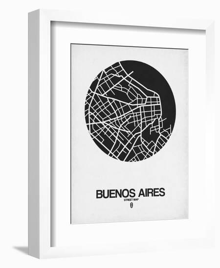 Buenos Aires Street Map Black on White-NaxArt-Framed Art Print