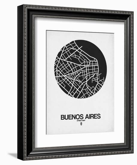 Buenos Aires Street Map Black on White-NaxArt-Framed Art Print