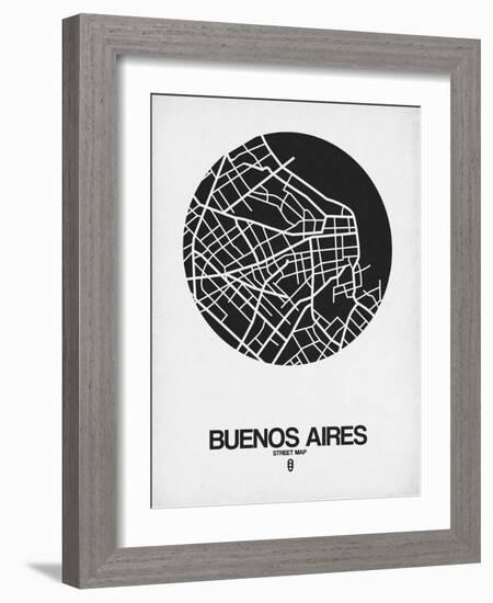 Buenos Aires Street Map Black on White-NaxArt-Framed Art Print