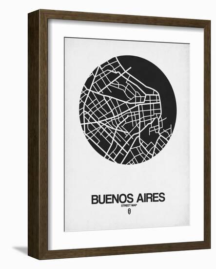 Buenos Aires Street Map Black on White-NaxArt-Framed Art Print