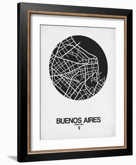 Buenos Aires Street Map Black on White-NaxArt-Framed Art Print