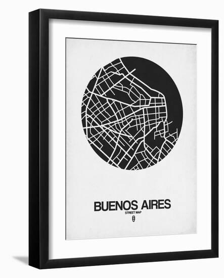 Buenos Aires Street Map Black on White-NaxArt-Framed Art Print