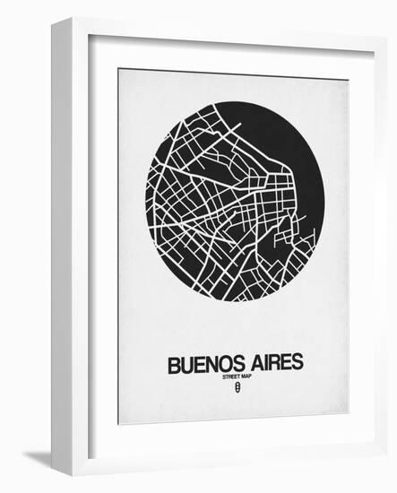 Buenos Aires Street Map Black on White-NaxArt-Framed Art Print