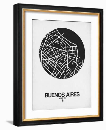 Buenos Aires Street Map Black on White-NaxArt-Framed Art Print