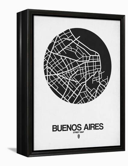 Buenos Aires Street Map Black on White-NaxArt-Framed Stretched Canvas