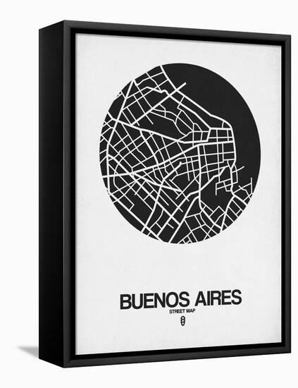 Buenos Aires Street Map Black on White-NaxArt-Framed Stretched Canvas