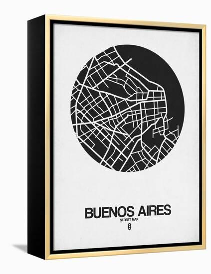 Buenos Aires Street Map Black on White-NaxArt-Framed Stretched Canvas