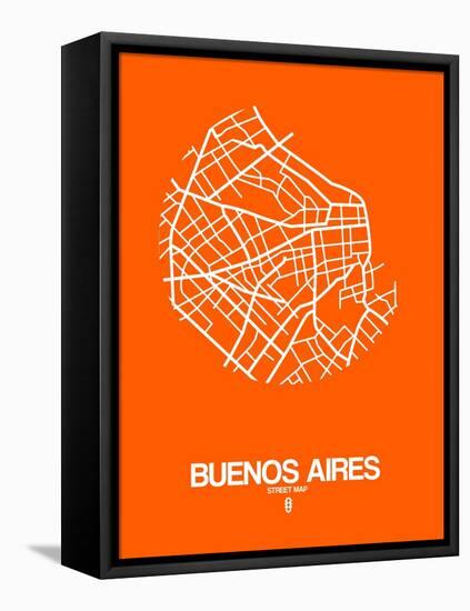 Buenos Aires Street Map Orange-NaxArt-Framed Stretched Canvas