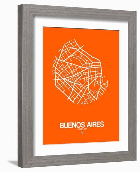 Buenos Aires Street Map Orange-NaxArt-Framed Art Print