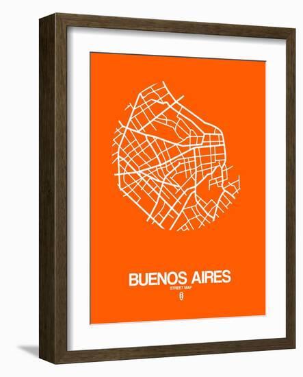 Buenos Aires Street Map Orange-NaxArt-Framed Art Print