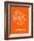 Buenos Aires Street Map Orange-NaxArt-Framed Art Print