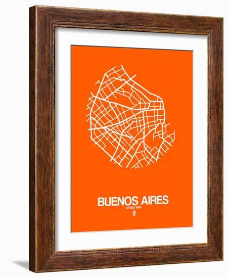 Buenos Aires Street Map Orange-NaxArt-Framed Art Print