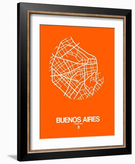 Buenos Aires Street Map Orange-NaxArt-Framed Art Print