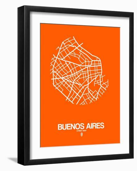 Buenos Aires Street Map Orange-NaxArt-Framed Art Print