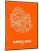 Buenos Aires Street Map Orange-NaxArt-Mounted Art Print