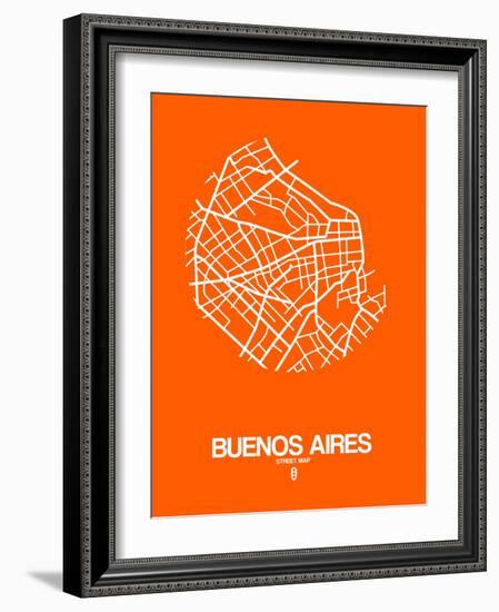 Buenos Aires Street Map Orange-NaxArt-Framed Art Print