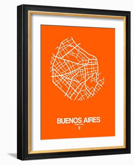 Buenos Aires Street Map Orange-NaxArt-Framed Art Print