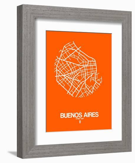 Buenos Aires Street Map Orange-NaxArt-Framed Art Print