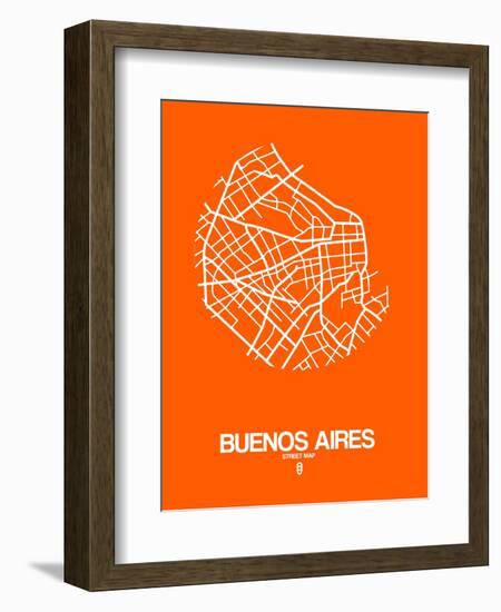 Buenos Aires Street Map Orange-NaxArt-Framed Art Print