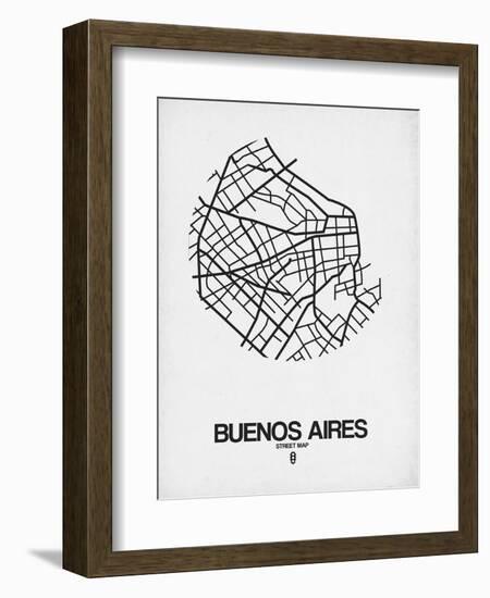 Buenos Aires Street Map White-NaxArt-Framed Art Print