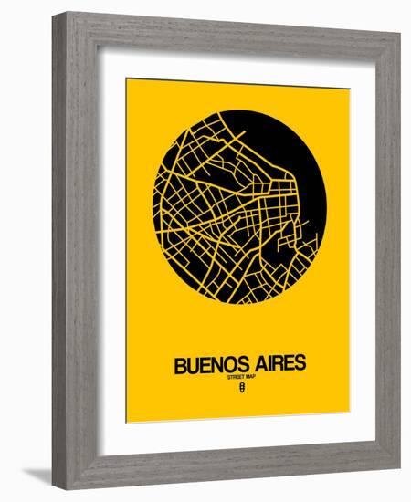 Buenos Aires Street Map Yellow-NaxArt-Framed Art Print