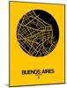 Buenos Aires Street Map Yellow-NaxArt-Mounted Art Print