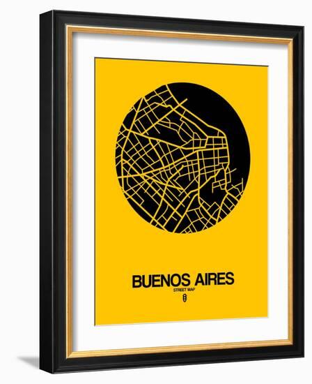 Buenos Aires Street Map Yellow-NaxArt-Framed Art Print