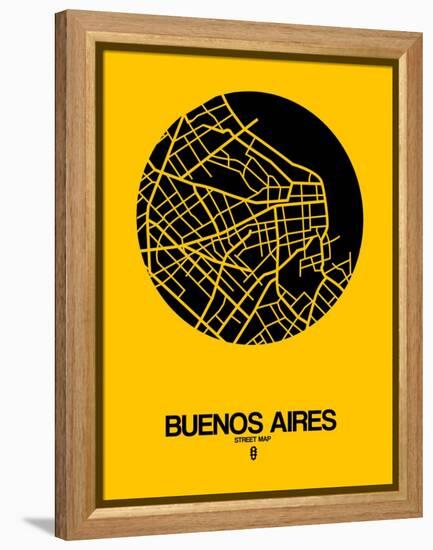 Buenos Aires Street Map Yellow-NaxArt-Framed Stretched Canvas