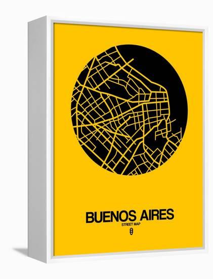 Buenos Aires Street Map Yellow-NaxArt-Framed Stretched Canvas